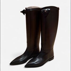 Hermes Black Over the Knee Boots